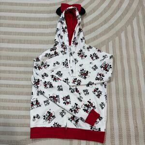 Disney Mickey Minnie Mouse Women's XS Full Zip Mickey Ears Hooded Jacket Bow